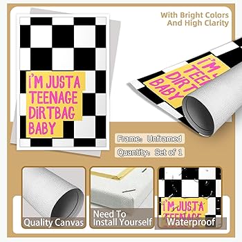 KUONMEI I'M Justa Teenage Di̇Rtbag Baby Posters 00'S Gig
